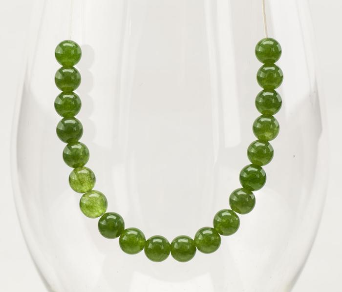 Pärla Malaysia jade 6 mm, Mörk olivgrön (10st)