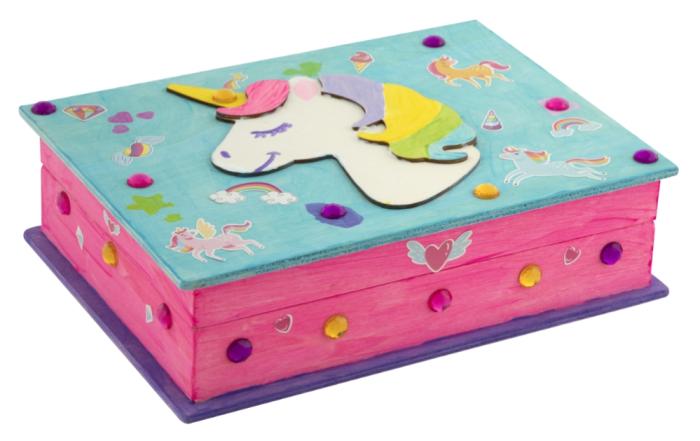 Pysselset Unicorn Smyckesskrin i trä