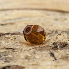 Glaspärla facetterad 4,5x5 mm, Ljusbrun (25st)