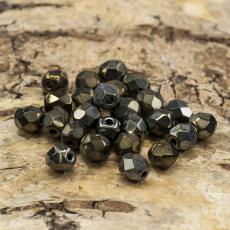 Glaspärla facetterad 4,5x5 mm, Brunmulti (25st)