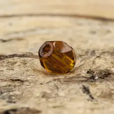 Glaspärla facetterad 4,5x5 mm, Ljusbrun (25st)