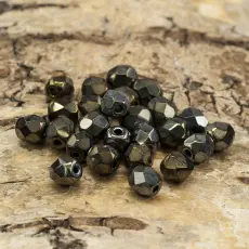 Glaspärla facetterad 4,5x5 mm, Brunmulti (25st)