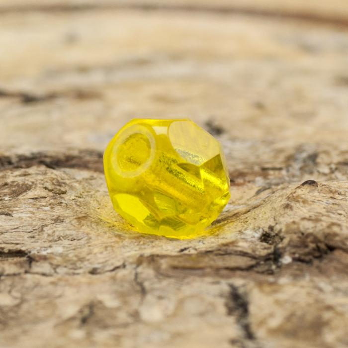 Glaspärla facetterad 4,5x5 mm, Citrongul (25st)