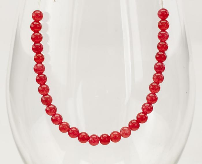 Pärla Malaysia jade 4 mm, Röd (10st)