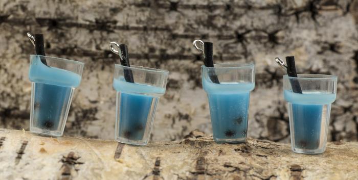 Berlock Bubble Tea 13x25 mm, Blå (st)