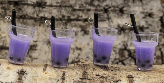 Berlock Bubble Tea 13x25 mm, Lila (st)