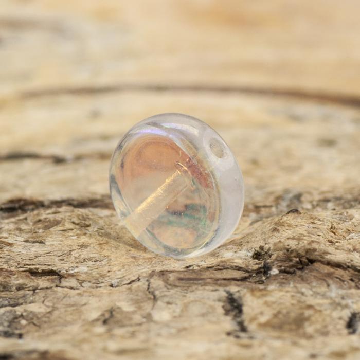 Glaspärla Lins 7x6 mm, Klar AB (20st)