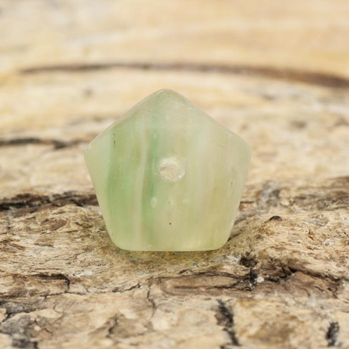 Frostad glaspärla Pentagon 9 mm, Grönmix (15st)