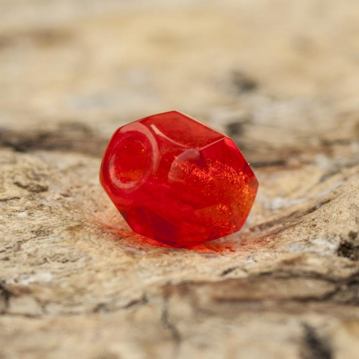 Glaspärla facetterad 3,5x4 mm, Orangeröd (30st)