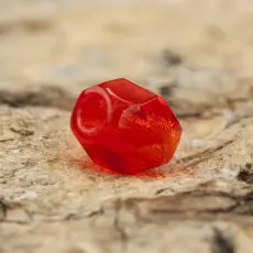 Glaspärla facetterad 3,5x4 mm, Orangeröd (30st)