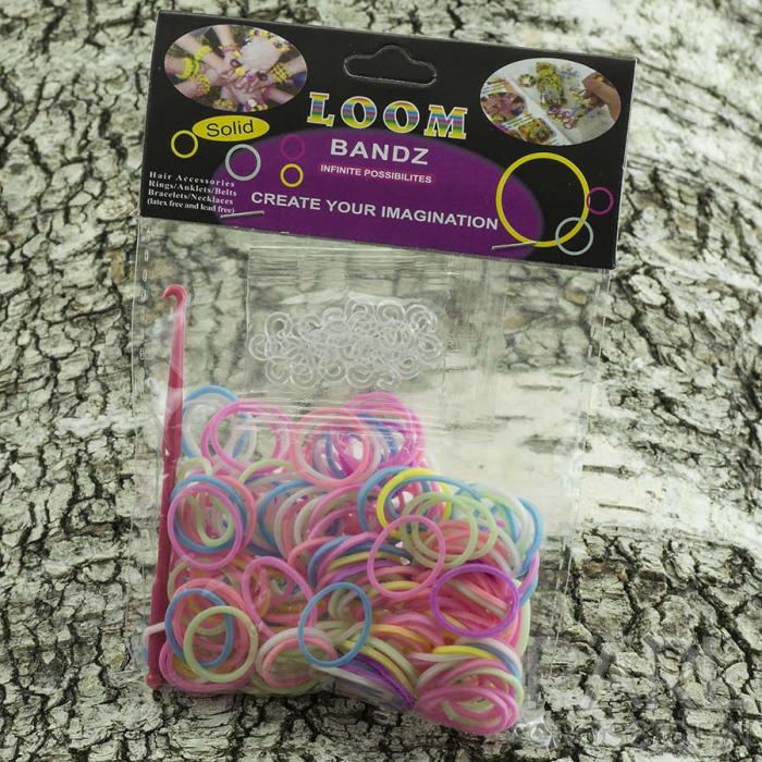 Rubber Band Loom refill, Pastellmix (st)