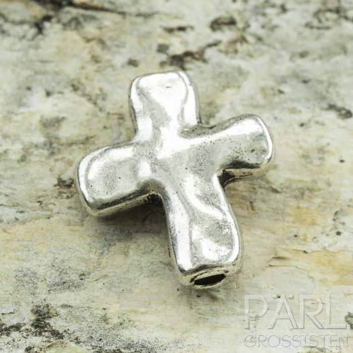Mellandel Kors 13x11 mm, Antiksilver (5st)