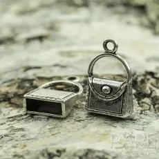 Bandavslut Väska 21x8 mm, Antiksilver (st)