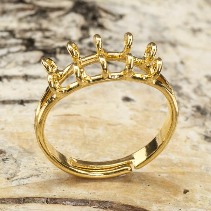 Ringstomme med öglor justerbar, Guldfärg (st)