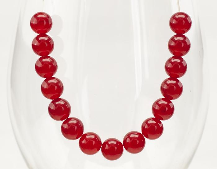 Pärla Malaysia jade 8 mm, Röd (5st)
