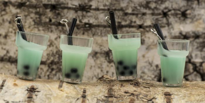 Berlock Bubble Tea 13x25 mm, Turkos (st)
