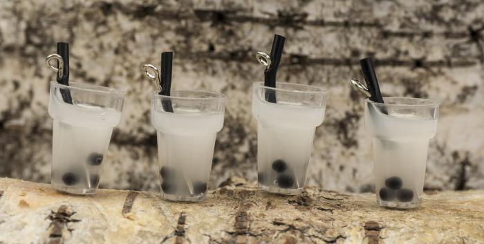 Berlock Bubble Tea 13x25 mm, Vit (st)