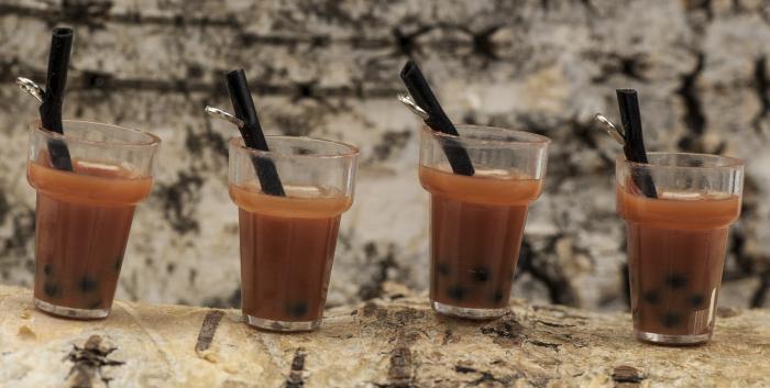 Berlock Bubble Tea 13x25 mm, Chokladbrun (st)