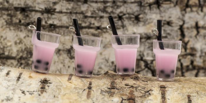 Berlock Bubble Tea 13x25 mm, Rosa (st)