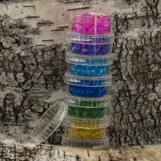 Rör med runda akrylpärlor 8 mm, Färgmix (150st)