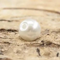 Vaxad glaspärla 6 mm, Vit (40st)