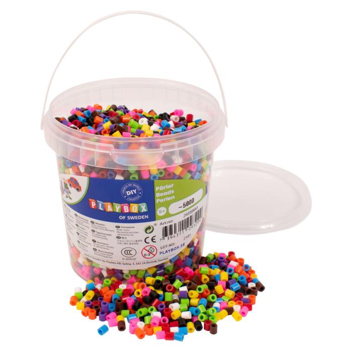 Rörpärlor midi 5 mm, Färgmix (5000 st)