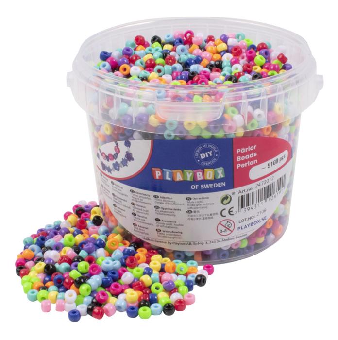 Små kongopärlor 6 mm, Färgmix (5000 st)