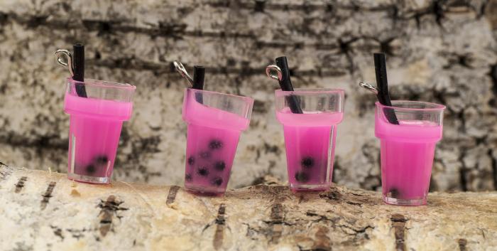 Berlock Bubble Tea 13x25 mm, Knallrosa (st)