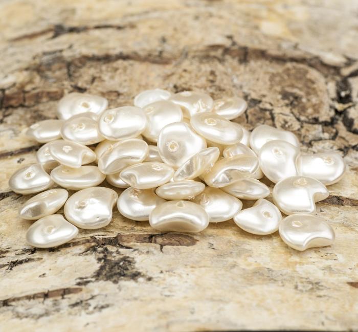 Glaspärla chip 7-8 mm, Äggskal (10g)