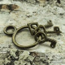 Berlock Nyckelknippa 27x12x5 mm, Antikbrons (4st)