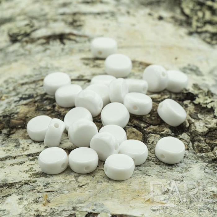Akrylpärla Lins 7 mm, Vit (25st)