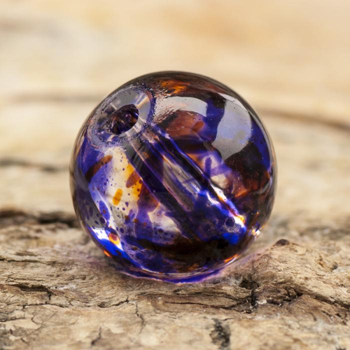 Glaspärla spraymålad 10 mm, Klar/Färgmix (10st)