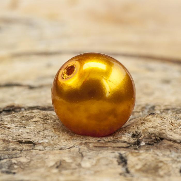 Vaxad glaspärla 8 mm, Saffran (20st)