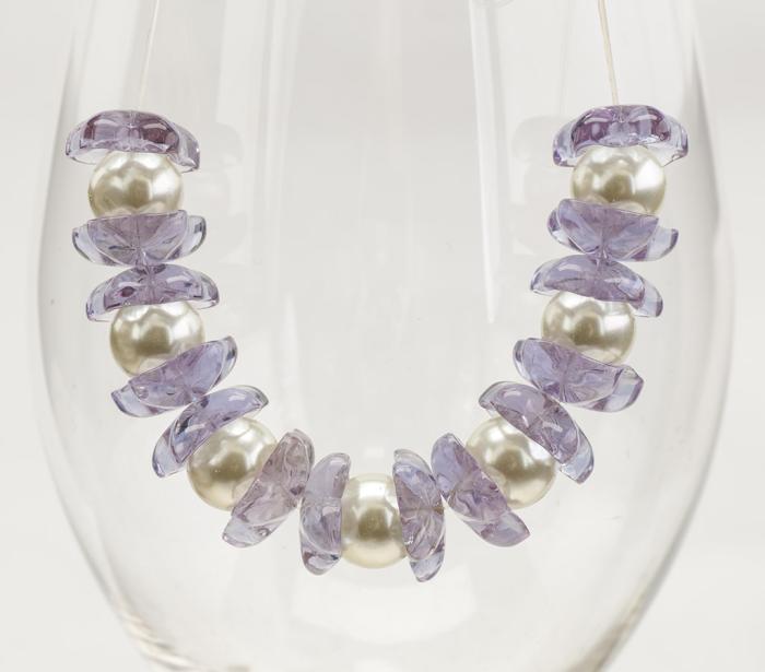 Glaspärla Blomma 5x14 mm, Lila (10st)