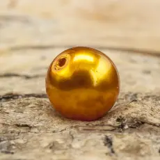 Vaxad glaspärla 8 mm, Saffran (20st)