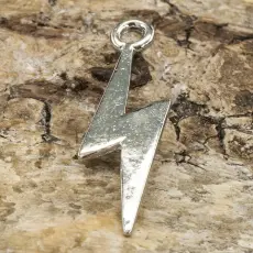 Berlock Blixt 29x9 mm, Silverfärg (5st)