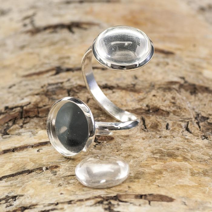 Cabochon glas 12 mm, Klar (10st)