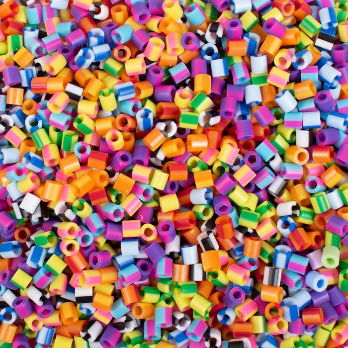 Rörpärlor midi 5 mm, Randigmix (5000 st)