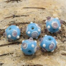 Glaspärla Molekyl 13x11 mm, Turkos (5st)
