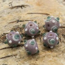 Glaspärla Molekyl 13x11 mm, Lila (5st)