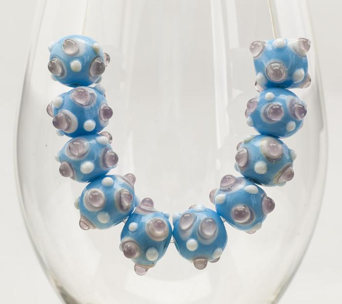 Glaspärla Molekyl 13x11 mm, Turkos (5st)