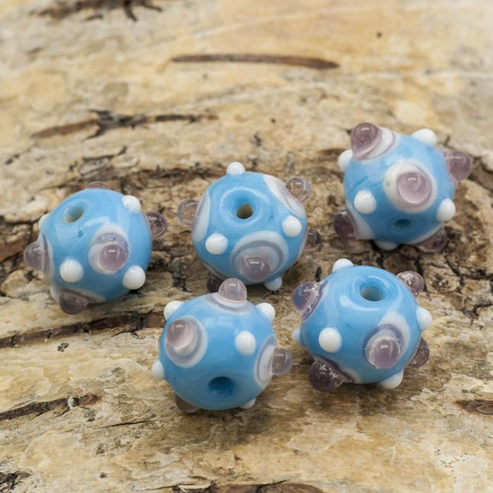 Glaspärla Molekyl 13x11 mm, Turkos (5st)