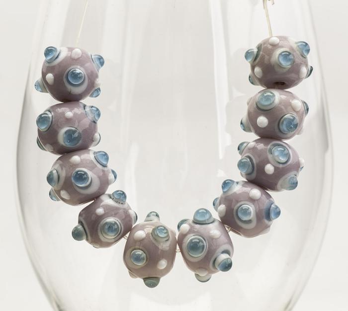 Glaspärla Molekyl 13x11 mm, Gammelrosa (5st)