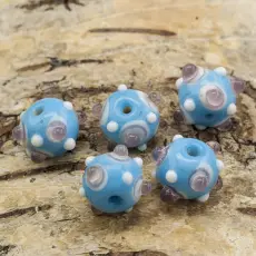 Glaspärla Molekyl 13x11 mm, Turkos (5st)