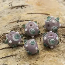 Glaspärla Molekyl 13x11 mm, Lila (5st)