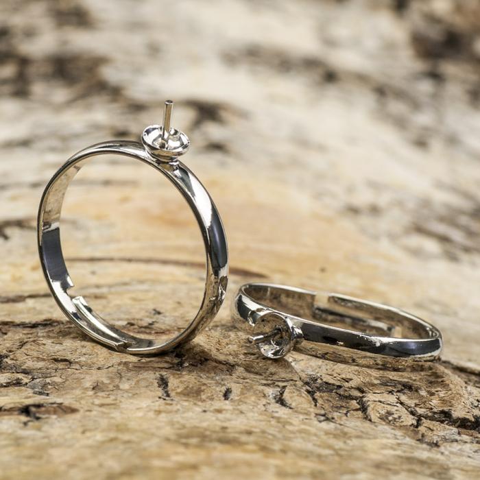 Ringstomme med stift justerbar 25 mm, Platinafärg (st)