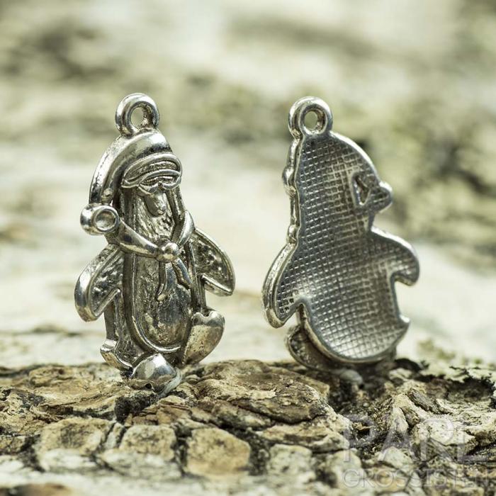 Berlock Pingvin 22x13 mm, Antiksilver (5st)