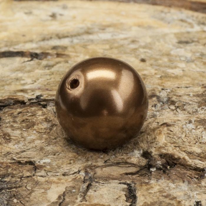 Vaxad glaspärla 8 mm, Mjölkchoklad (20st)