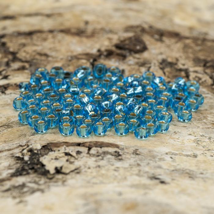 Seed Beads silverlined 2,6 mm, Mellanblå (20g)