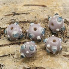 Glaspärla Molekyl 13x11 mm, Gammelrosa (5st)